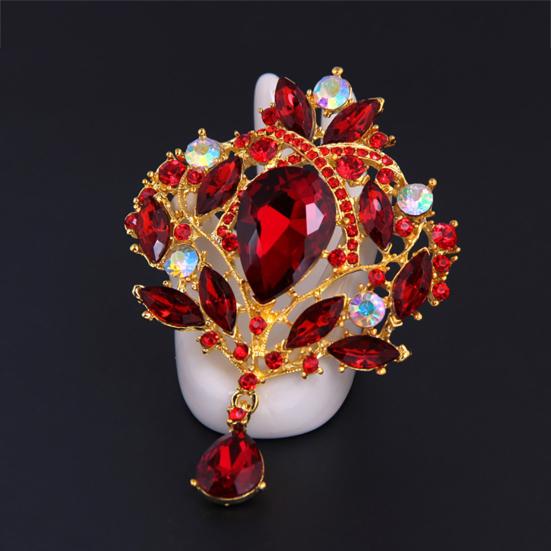 Brooch Gorgeous Luxury Flower Pattern Flower Shape Shawl Clip for Party