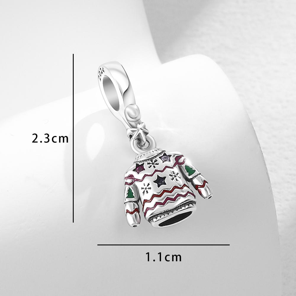 New 925Silver Christmas Series Tree Snowflake Deer Sweater Charm Pendant Fit for Exquisite Bracelets DIYWomen's Jewelry