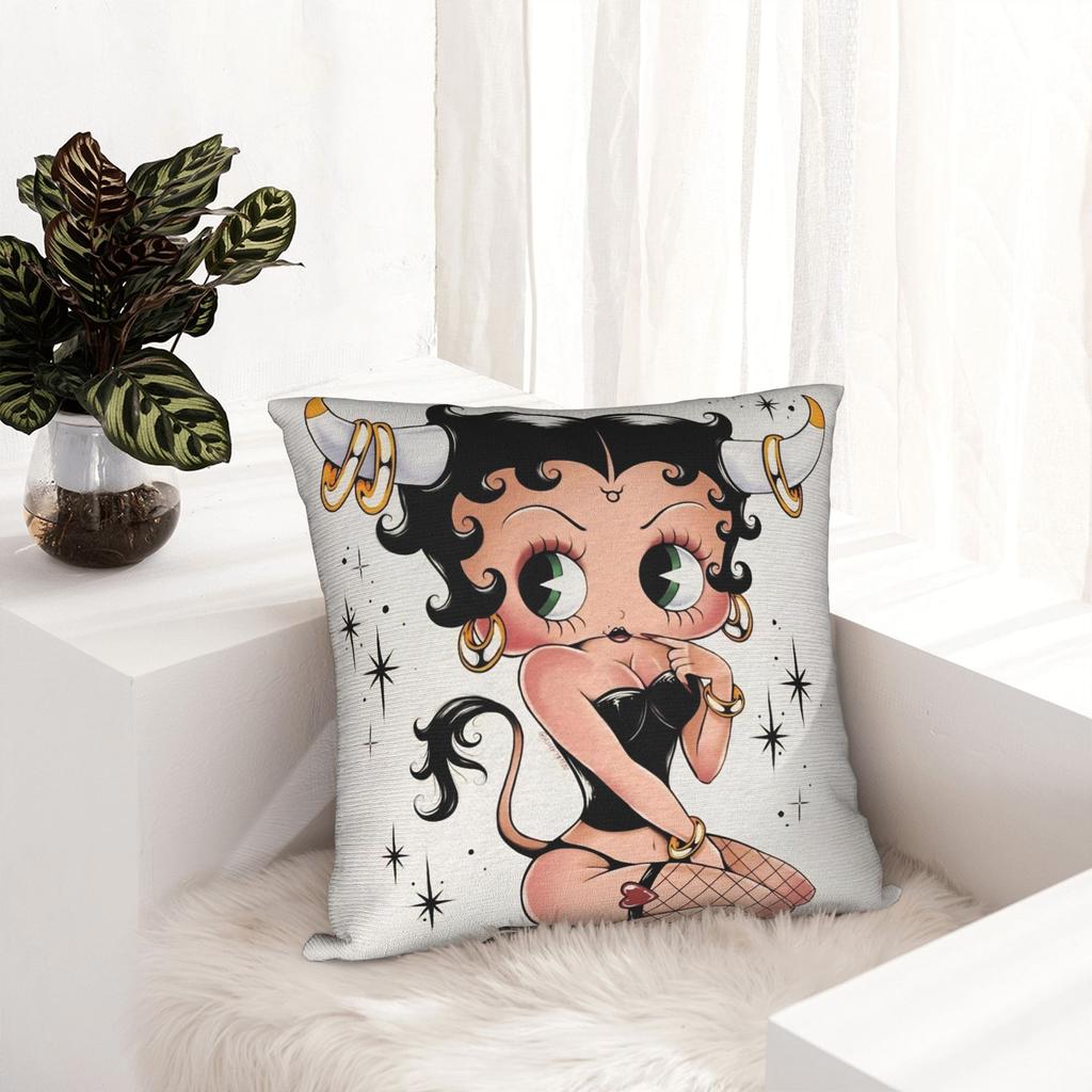 Anime B-Betty Boops Pillowcase Soft Polyester Cushion Cover Decorations Throw Pillow Case Cover Home Square 45X45Cm