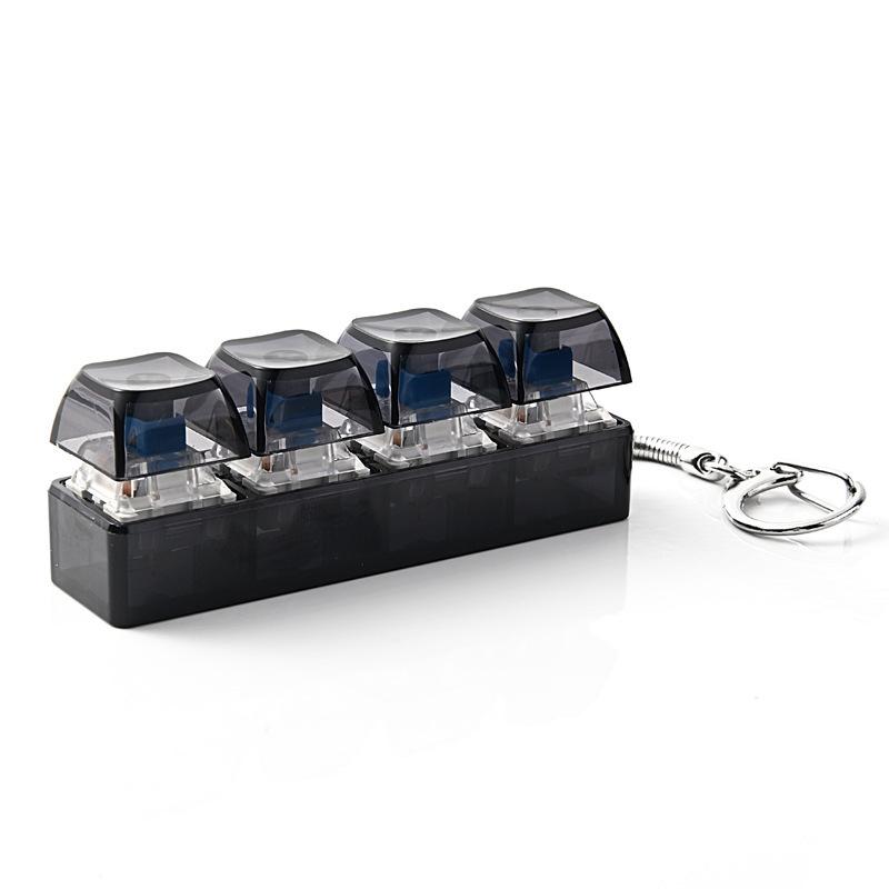 Led Keyboard Fidgets Light Up Transparent Keyboard Caps Finger Clicker Fidget Stress Relief Toy For Adult Keyboard Keychain