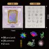 50PCS Holographic Laser Stickers Transparent Retro DIY Decoration Sparkling Creative Handmade Stationery PET Sticker Pack