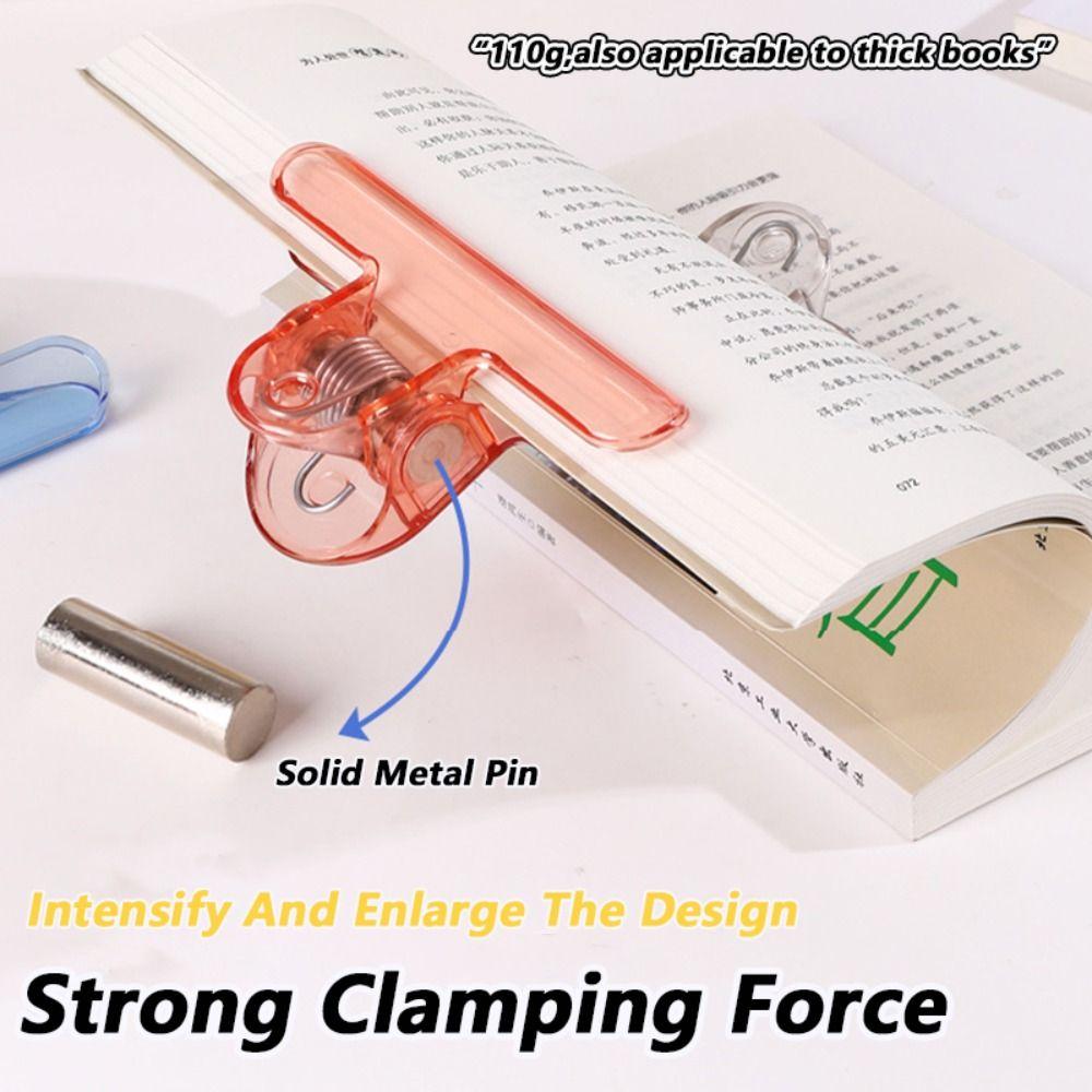 Plastic Bookmark Holder Transparent Anti Page Flipping Holder Gravity Book Clip School Office
