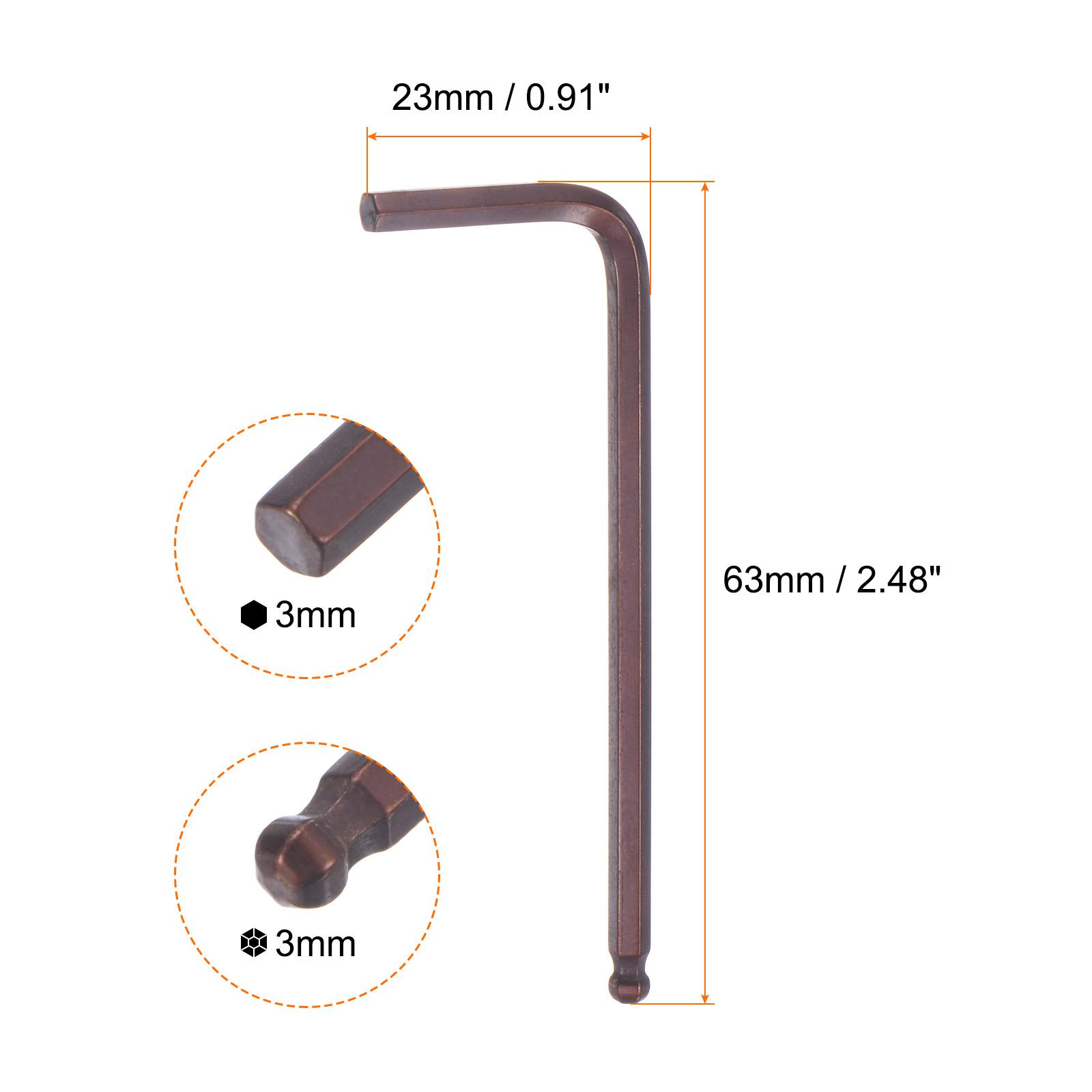 

1/2pcs Ball End Hex Key Wrench 1.5/2/2.5/3/4/5/6/8/10mm S2 Steel L-Shape Hexagon Metric Wrenches Repairing Tool for Home Red 1pcs