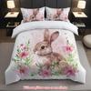 Rabbit 3D Printing Three-Piece Home Textile Bedding Quilt Cover Pillowcase
