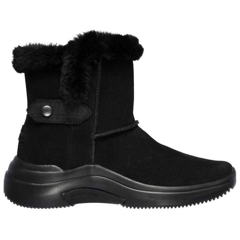 Skechers On The Go Warm Durable Midtown - Chill Baby Comfortable Fashion Short Snow Boots Women boots Black 144252-BBK