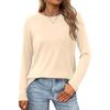 Women's Fashion Casual Long Sleeve Round Neck Pullover Top Blouse