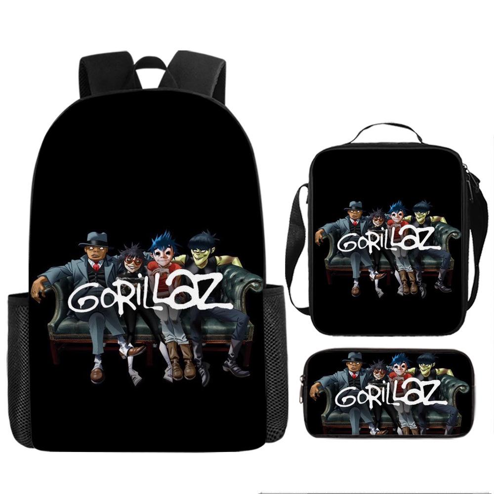 UK Virtual Band Gorillaz Kids' Cartoon Backpack - Dual Use Shoulder/Crossbody Bag