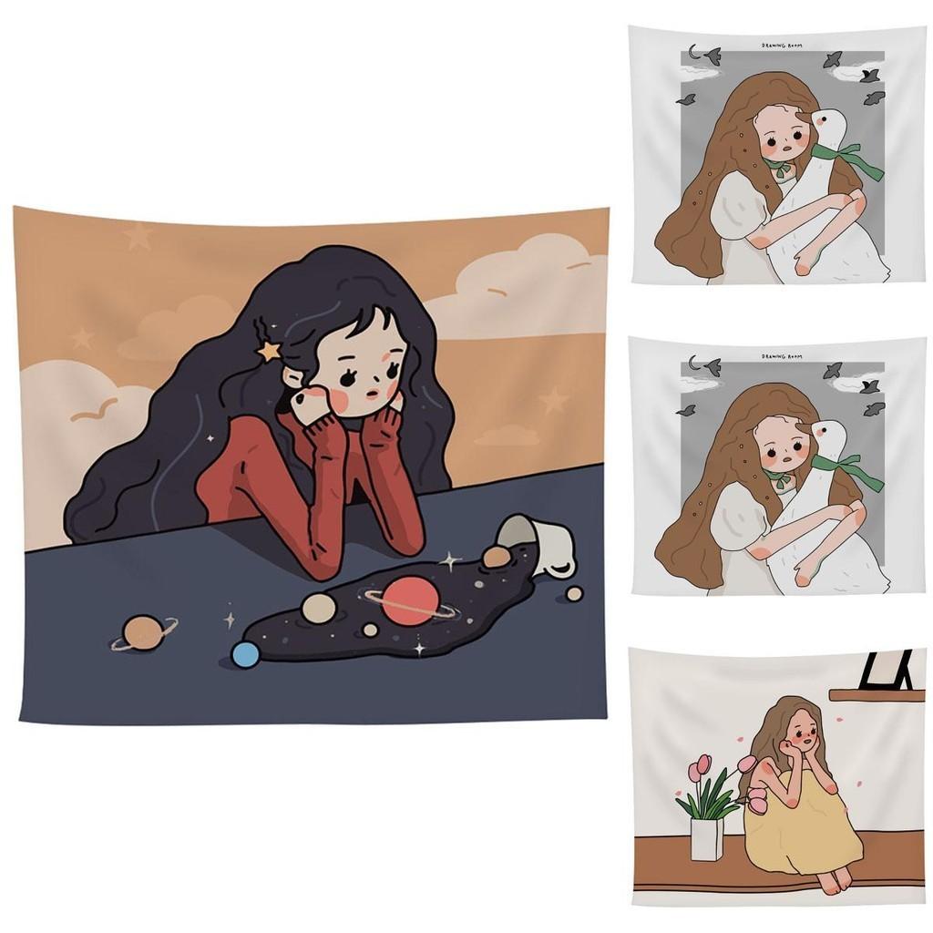 Lovely Cartoon Wall Hanging Tapestry- Hand Washable Skin-friendly Livingroom Decor