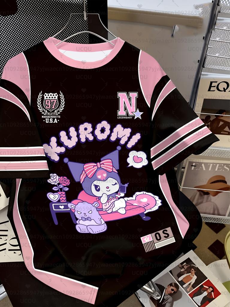 Summer Women's Casual Hello Kitty 3D Print Cute T-shirt, Outdoor Sports T-shirt, Crew Neck T-shirt