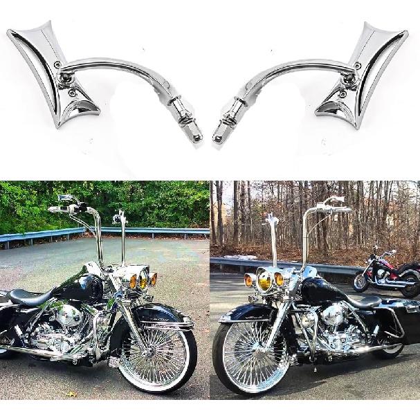 Motorcycle Mirrors Chrome, M10 Motorbike Rear View Mirror Side Accessories Irregular Shape Compatible With Harley Sportster  Iron 883 Road King