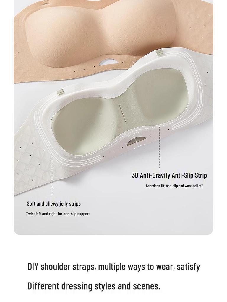 Naizhi Quality Seamless Strapless Bra - Thin, Non-Slip, Gathered, Wire-Free Invisible Design for Women