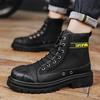 2025 New Men's High-top Anti-collision Work Boots 2025 Spring and Autumn Big-head Motorcycle Boots Canvas Shoes Fashion Boots