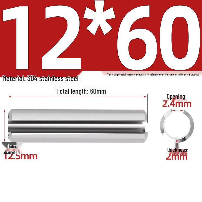 304 Stainless Steel Slotted Spring Pin, Cylindrical Shaft Pin, Locating and Hollow Pin (M5-M12)