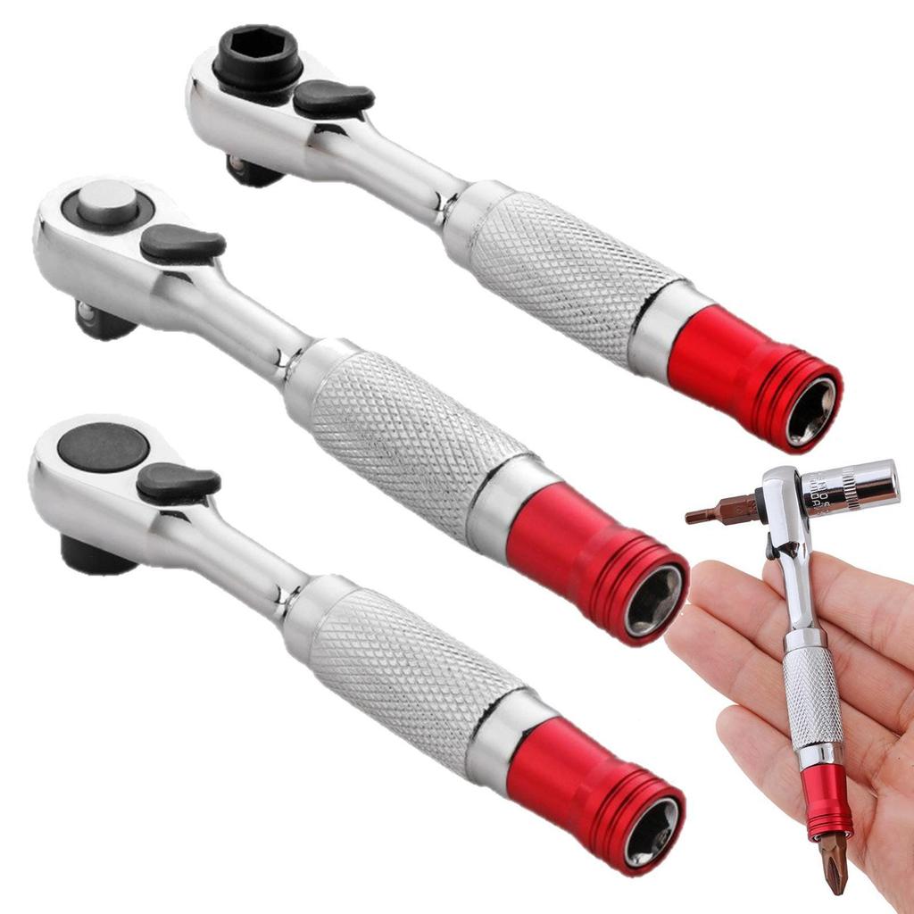 Quick Release Mini Ratchet Wrench 1/4 Inch Hex Socket Portable Hand Tool for Auto Service Center
