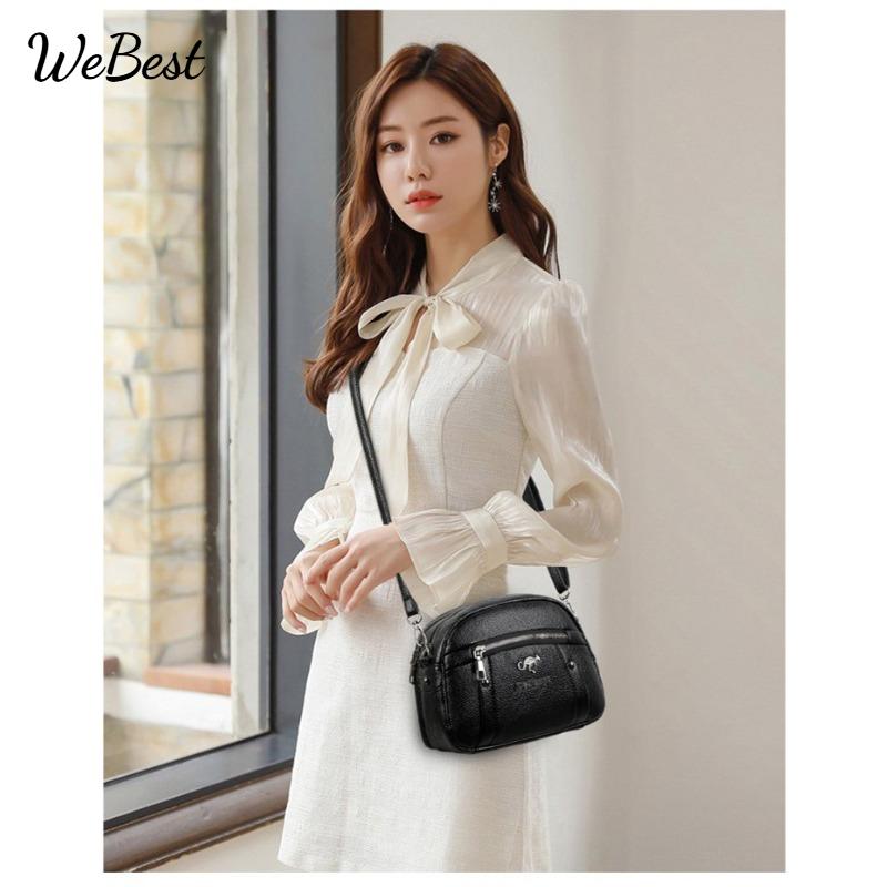 Women New Soft Leather Texture Shoulder Bag Korean Fashion Solid Color Crossbody Bag Minimalist Large Capacity Mini Square Bag