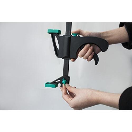 Kakuri Sangyo KAKURI Bar Clamp, 300mm, Ratchet Type, Curved Surface Compatible, V-Groove/Non-Slip Pad, Tightening, Spreading, Gripping, Clamping, DIY