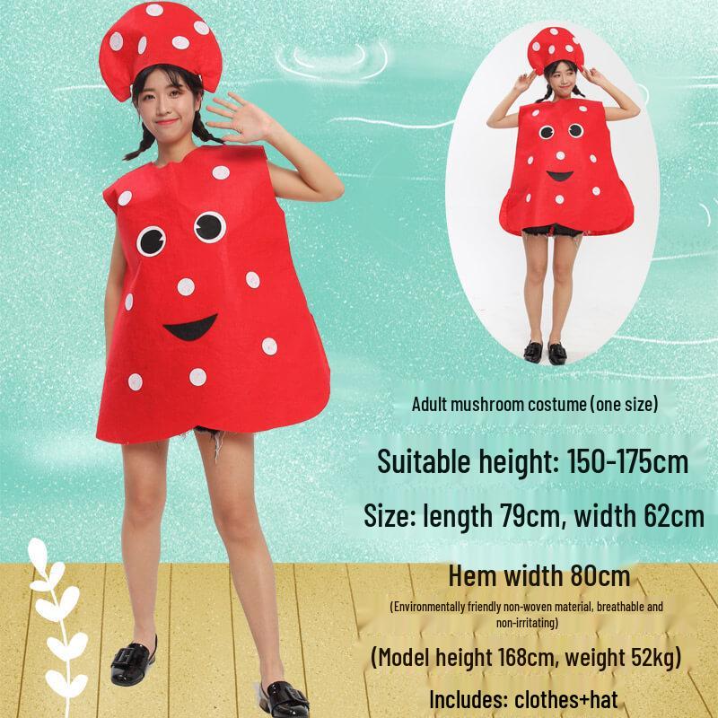 Costume ecologico fatto a mano di frutta e verdura per esibizioni diurne per adulti