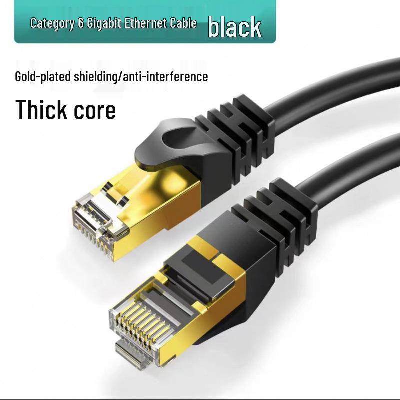 

Cat6A Full Copper Gigabit Ethernet Cable for Home & Outdoor Use - Available in 5m & 20m Lengths Home Use [Classic Plug] Cat5E Black