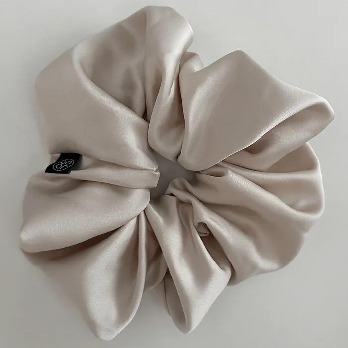Basic Satin Scrunchie_Large_Beige