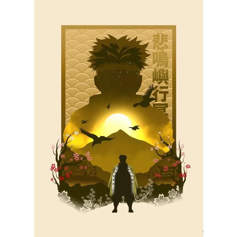 All Hashira Demon Slayer Colorful Poster Picture-in-Picture Canvas Painting Prints Wall Art Pictures for Living Room Home Decor