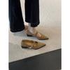 First encounter French-style ancient pointed head shallow mouth Mary Jane shoes 2026 new one-word with temperament medium heel single shoes