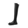 Krazing Pot Microfiber Autumn Winter Shoes Med Heels Flat Platform Size 42 Over-the-knee Boots Slip on Elastic Thigh High Boots