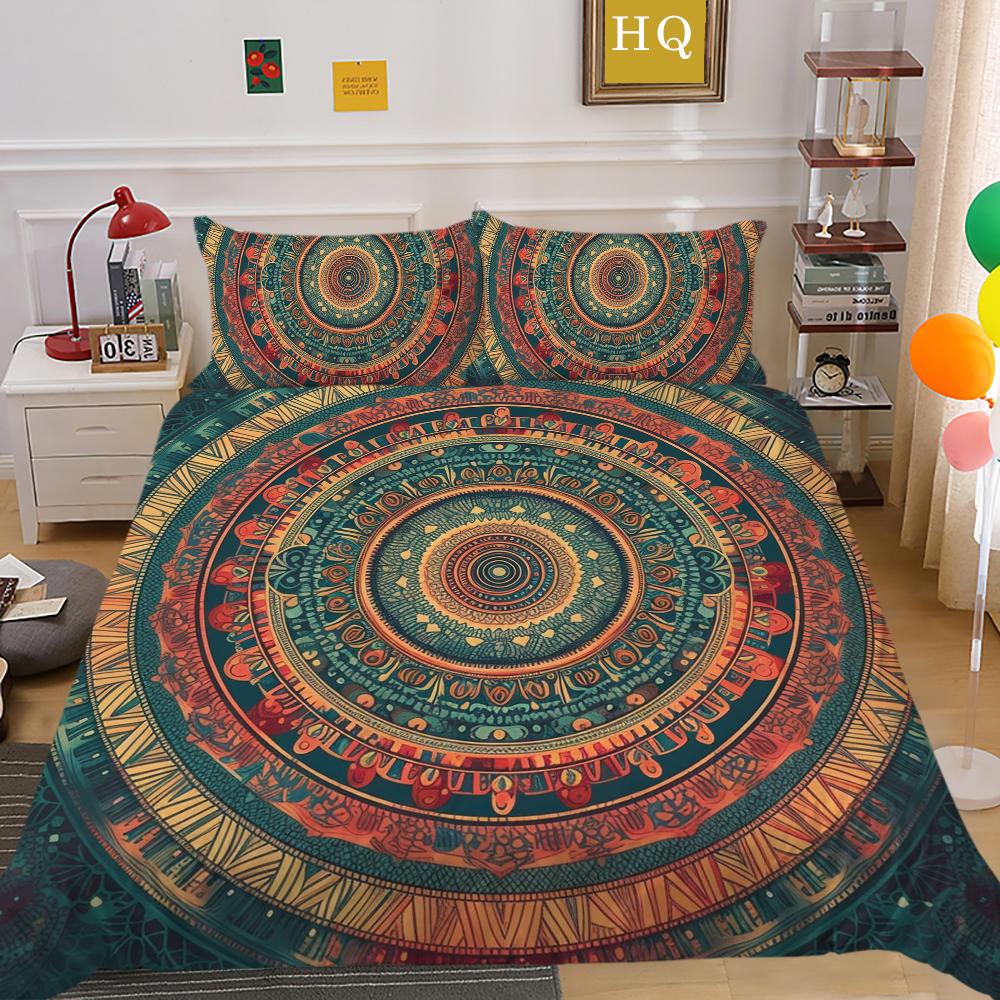 Seturi de lenjerie de pat Frumos Mandala Husă de pilota Moale Full Twin Dimensiune pentru Femei Set Pat de înaltă calitate Lenjerie de pat acasă