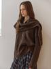 MAXZA V-Neck Loose Fit Knit & Shawl Set