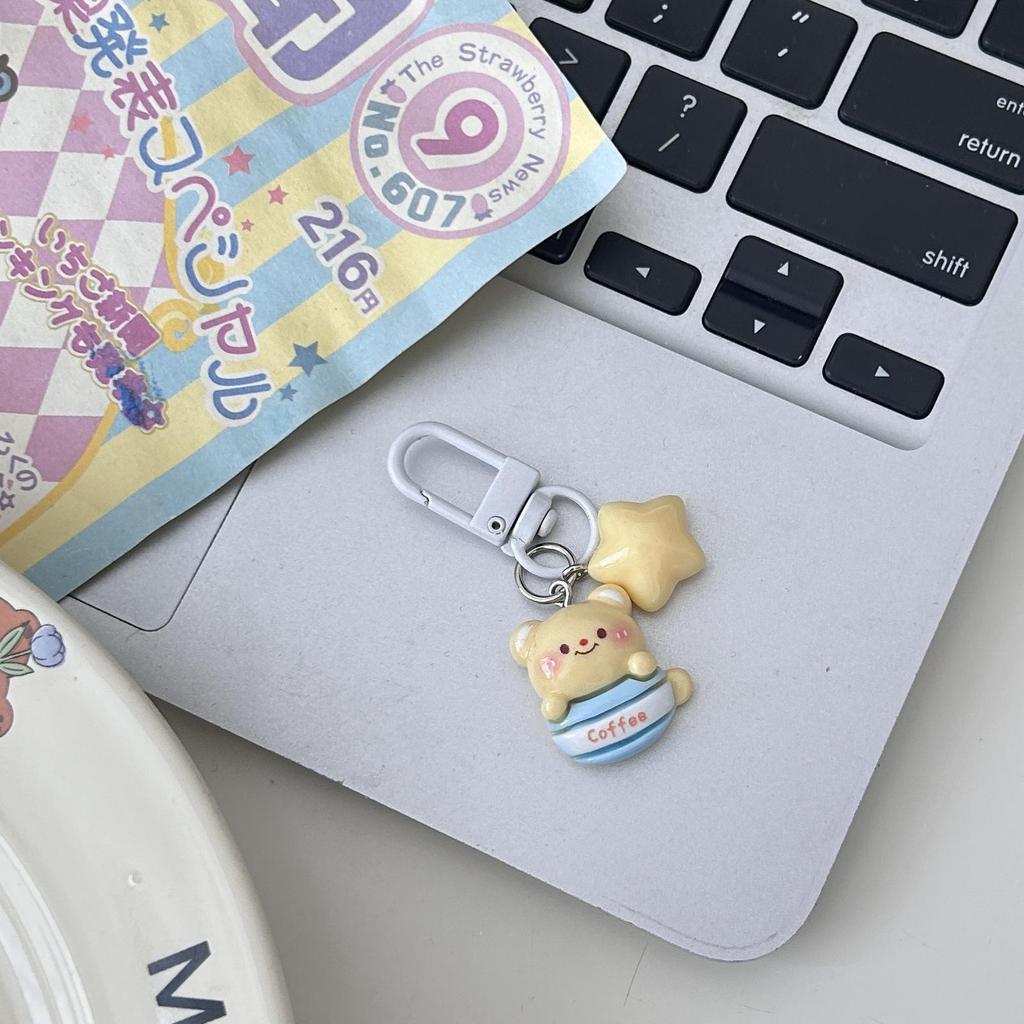 Cute Bear School Bag Pendant Keychain Accessory