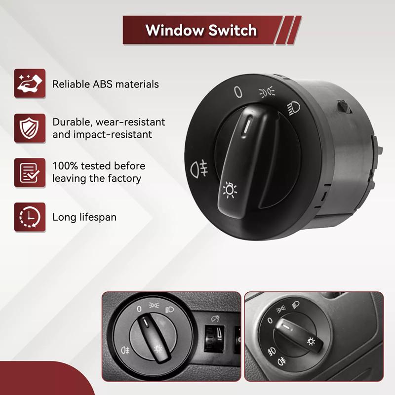 Headlight Control Switch Fog Light Knob For Volkswagen VW Golf MK5 MK6 Passat B6 Jetta 5 6 Tiguan Touran Caddy Eos 1K0941431BB Pushbutton Switches 3