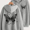 Art Butterfly Print - Y2K Lässiger Stil Reißverschluss Hoodie - Stilvolle und Bequeme Reißverschlussjacke, Stilvolle und Lässige Jacke Bequemes Material