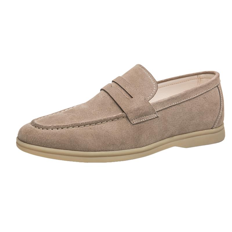 2024 Spring British Style Suede Men Casual Shoe Breathable Comfort Slip-on Mens Wedding Shoes Lightweight Slip-on Men Lazy Shoes