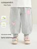 Kaka Panda Girls' Spring Style Sweatpants - Children's Trendy Casual Long Pants for Spring/Autumn