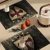 Set of 4 Placemats Medieval Shield Crown Design Vintage Table Mats for Dining Table Kitchen Decor