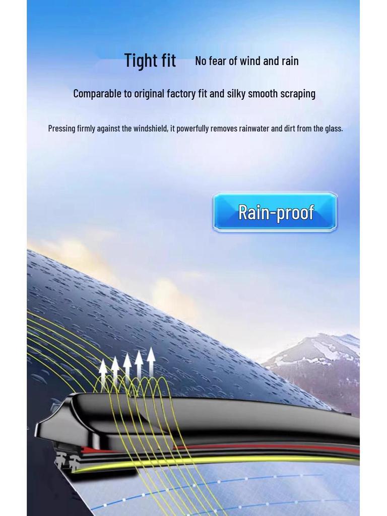 Six-layer Frameless Rubber Strip Windshield Wipers - Original Car Wipers, Ideal for Cross-Border Shipping.