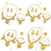 Gold Color Necklace Earring Wrist Chain and Rings Set For Bridal And Party Nigerian Weddings and Engagement Parties