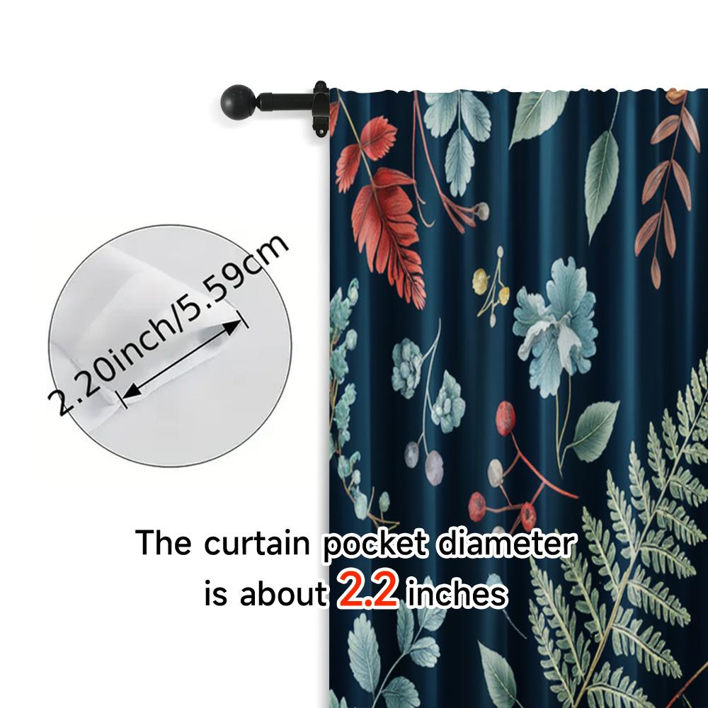 Set Of 2 Contemporary Curtains Boho Nature Leaf Versatile Polyester Without Rod All Seasons Perfect Bedroom Living Room Curtain For Made