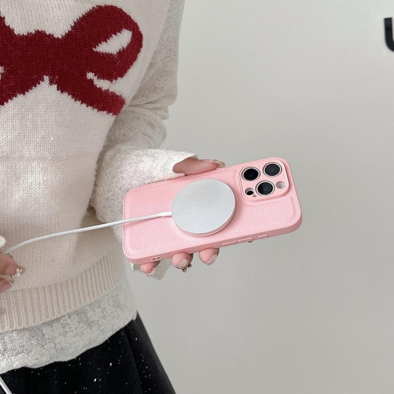 Luxury Leather Wireless Charging Magnetic For Magsafe Case For Apple iPhone 16 15 14 13 12 Pro Max Plus Camera Proteciton Cover