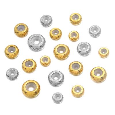 6-10mm Colorfast Stainless Steel Silicone Spacer Beads for DIY Necklace and Bracelet Making