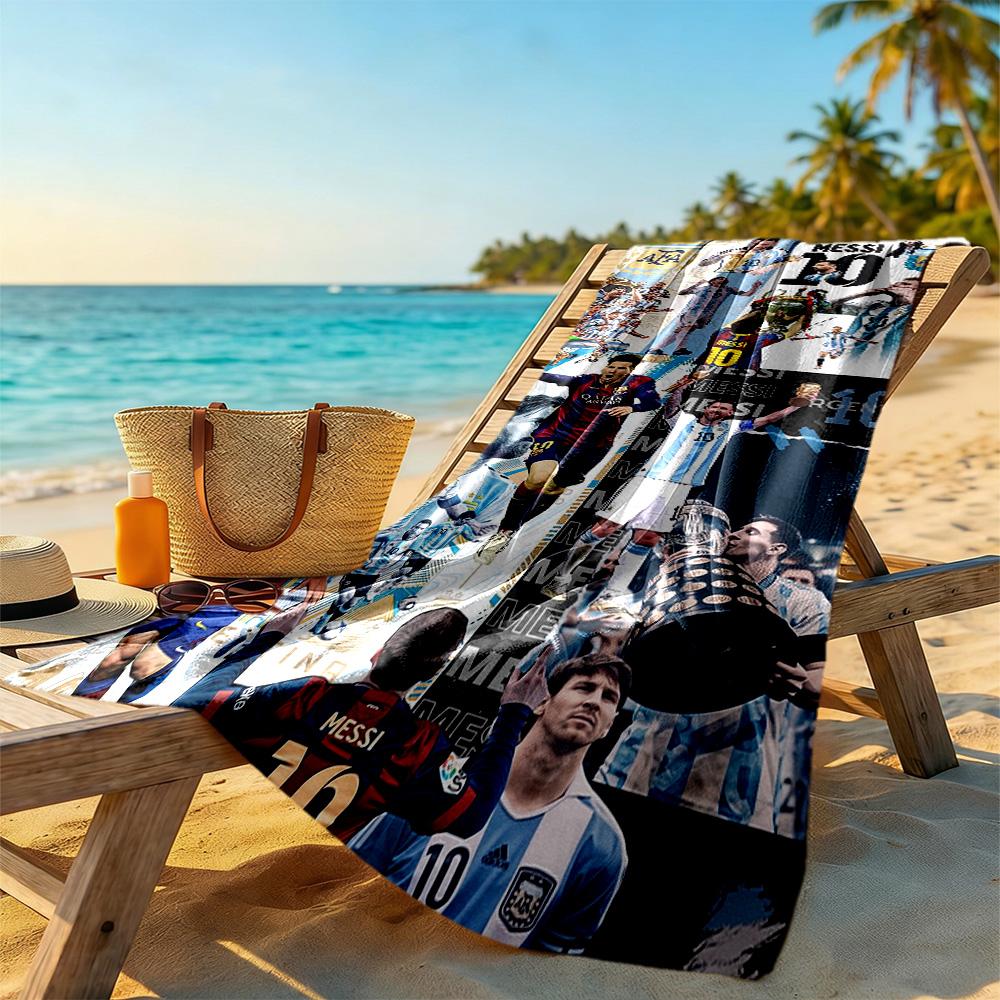 Messi Beach Towel High Absorbency & Quick-Dry Comfortable Lightweight