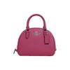 Sydney 20 Solid Color Letter Logo Plaque Zipper Closure Crosshatch Leather Shell Bag Women Handbags Light-Raspberry CA202-SVLI