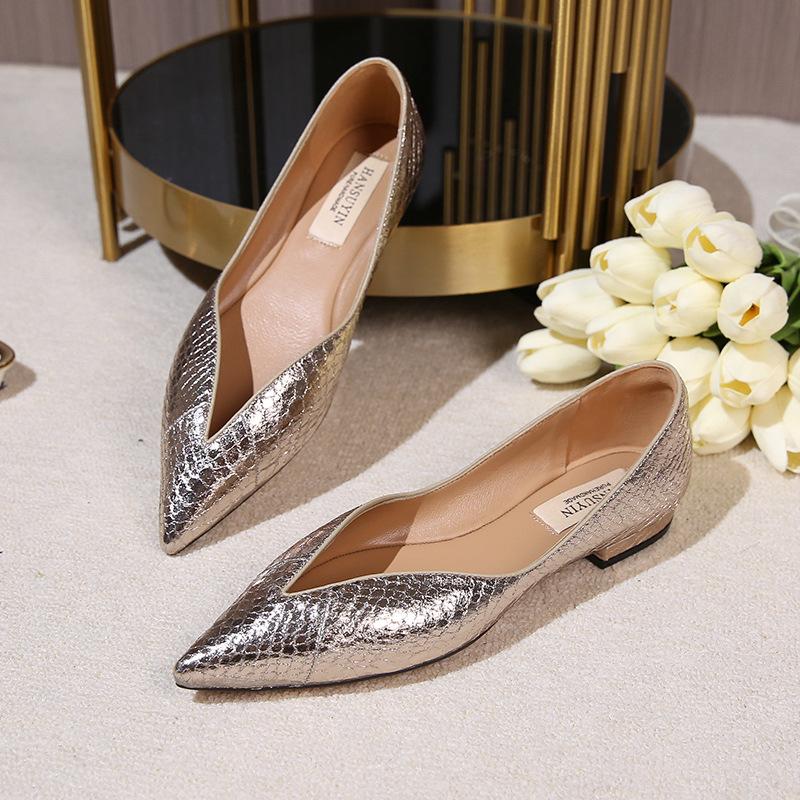 Fashion Flat Shoes for Women Spring and Autumn 2025 New Casual Pointed Toe and Thick Heel Elegant Scoop Shoes Ladies zapatillas mujer