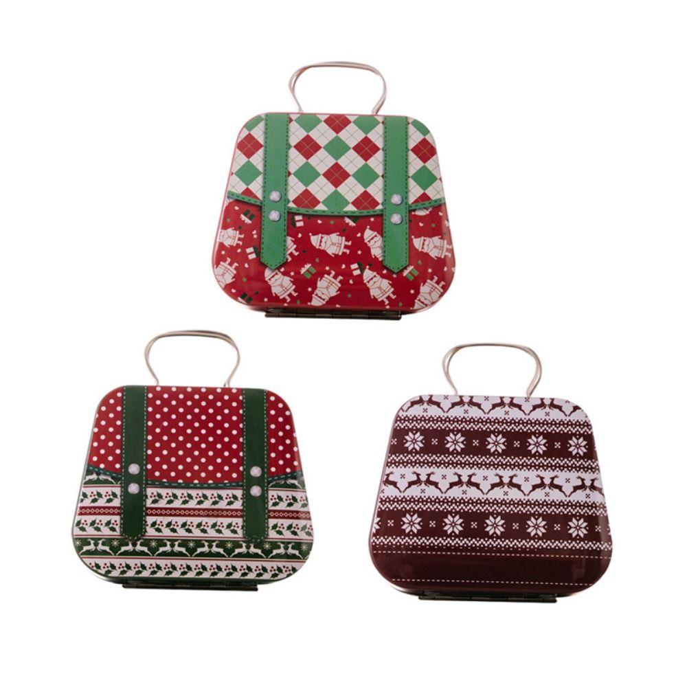 

3pcs/set Cartoon Christmas Candy Box Mini Cookie Gift Iron Box Christmas Tin Gift Box Christmas Style B