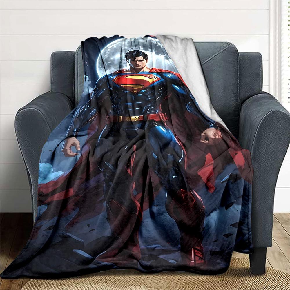 1pc Superman full moon Flannel Blanket Soft Warm Throw for Home, Office, Travel, All-Season Cozy Bedding Gift L1403
