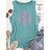 Elegant Vest for Women Colorful Lotus Mandala Print Casual Loose Summer Vest Fashionable and elegant tops for commuting, vacation, and everyday wear,