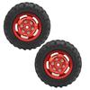 2Pcs Truck Wheel Rubber Tire 55mm Dia Aluminium Alloy Fit for WPL D12 110 RC CarRed