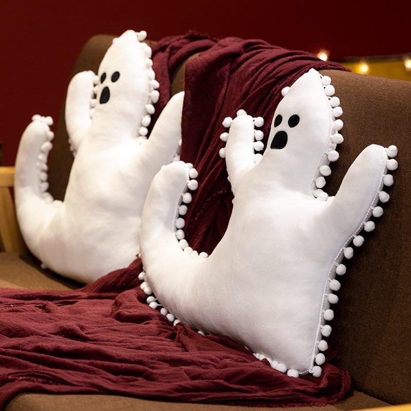 Non-Toxic New Halloween Ghost Pillow Plush Soft Cute Ghost Throw Pillow Decor Halloween Decorative Gift Toy Gift