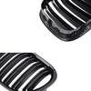 2 Streifen Doppelstreifen Renngrill Auto Front Nierengrill Gitter Glänzend Schwarz Für BMW F01 F02 F03 F04 740i 750i 7er 2009-2015