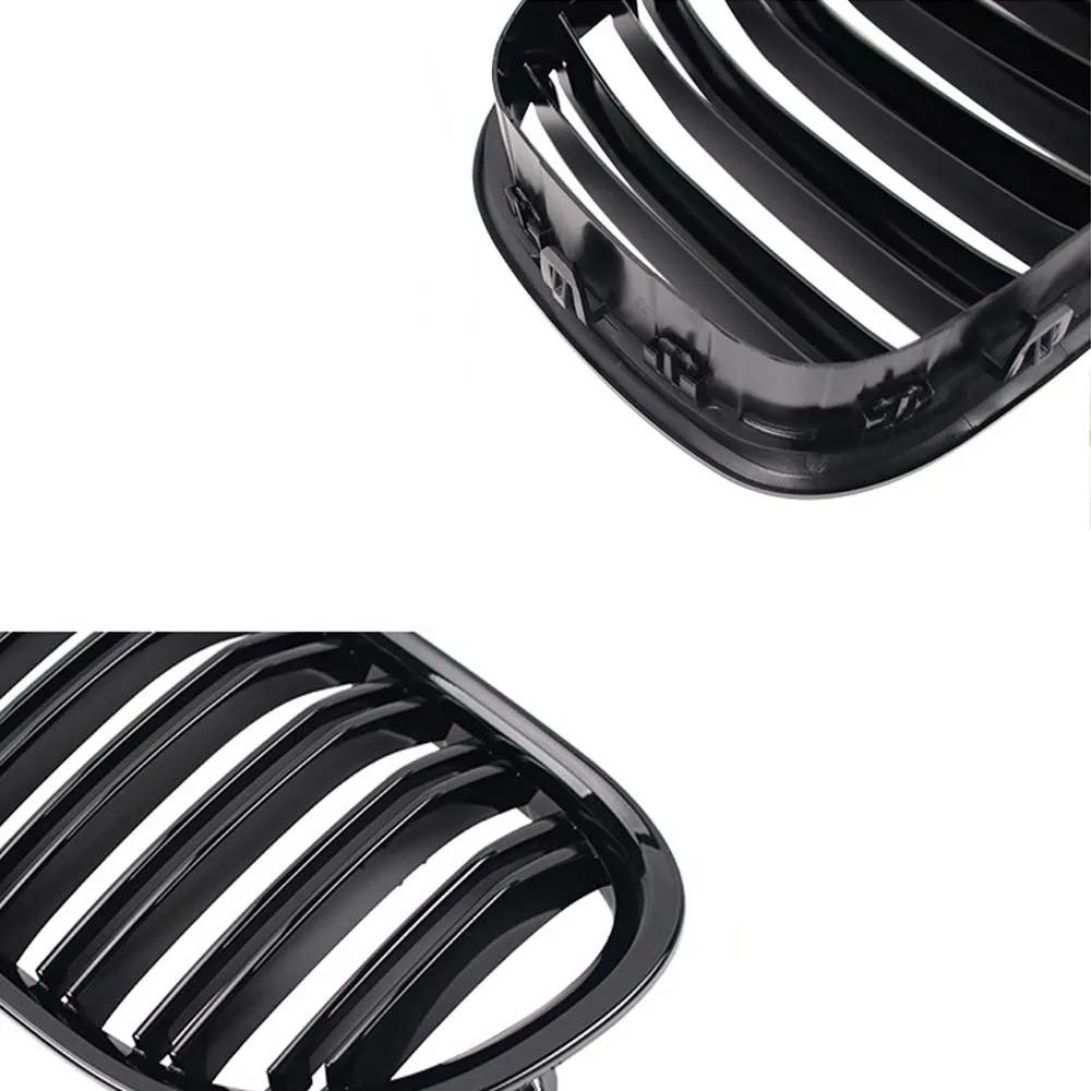 2 Streifen Doppelstreifen Renngrill Auto Front Nierengrill Gitter Glänzend Schwarz Für BMW F01 F02 F03 F04 740i 750i 7er 2009-2015