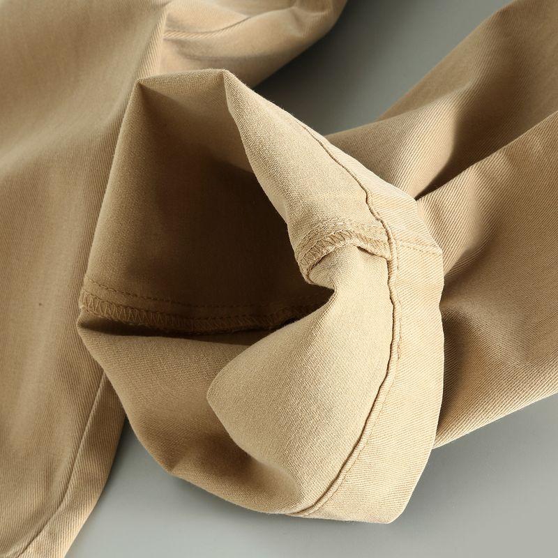 Men's Casual Pants from Foreign Trade Export Surplus, European Quality, Solid Color, Pure Cotton, Trendy Straight-Leg Long Pants for Men